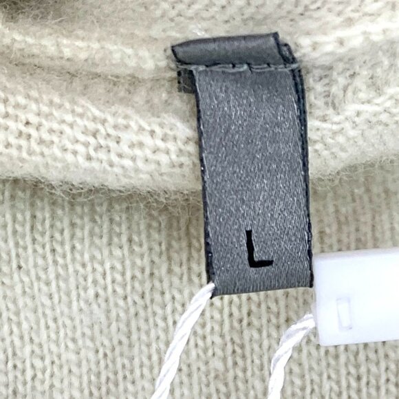 CHRISTIAN DIOR Logo Label Print Beige Wool Crewneck Sweater Size L Made In Italy - Picture 3 of 7